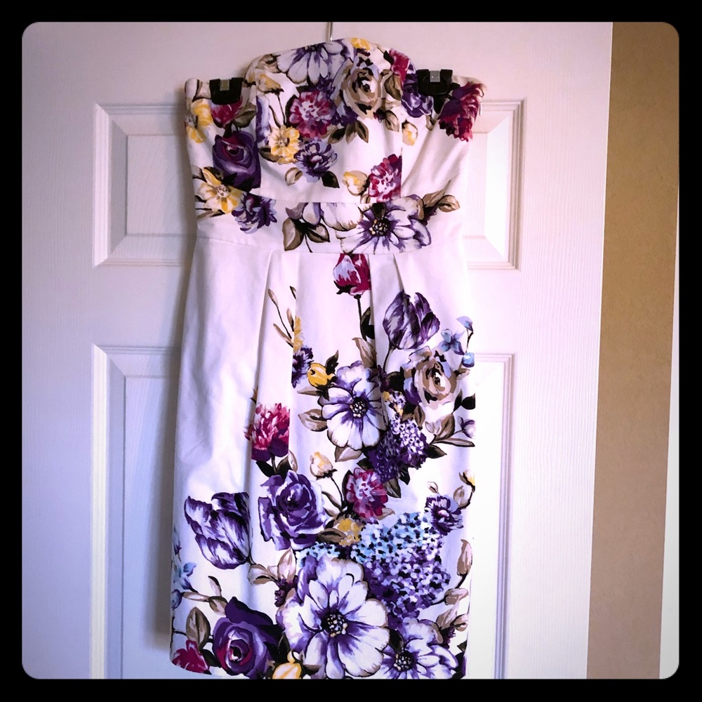 White House Black Market strapless dress.